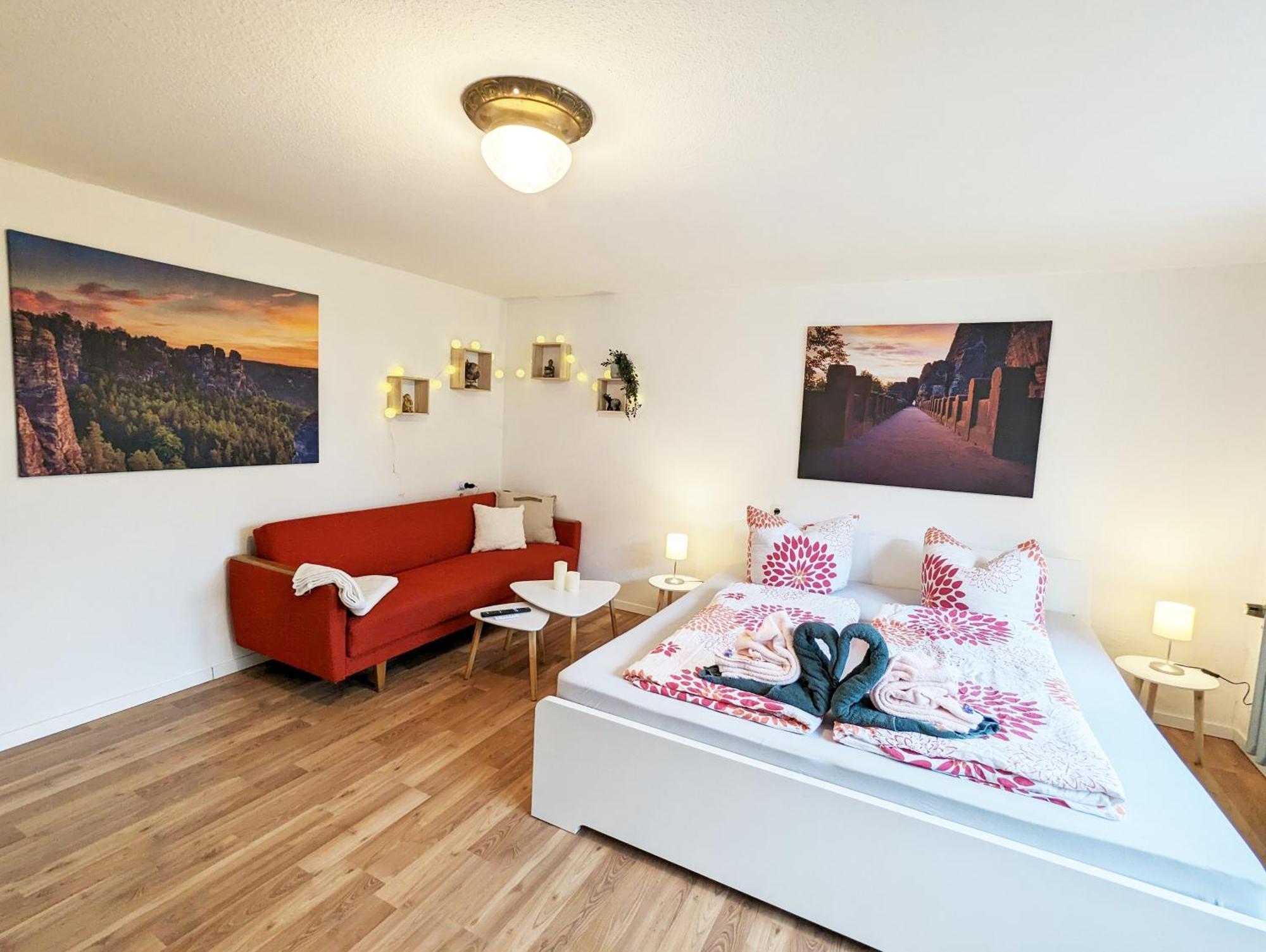 L1 - Urlaubsmagie - Wohnung Fuer 3P Am Wanderweg Sebnitz Bagian luar foto